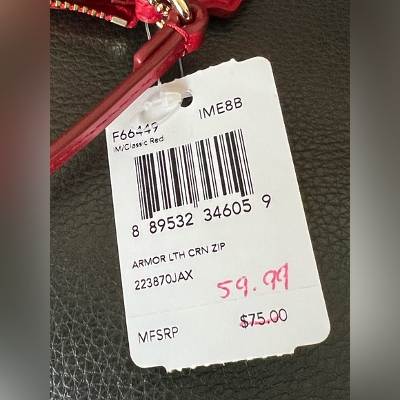 Coach Leather Wristlet in Red - Picture 8 of 11